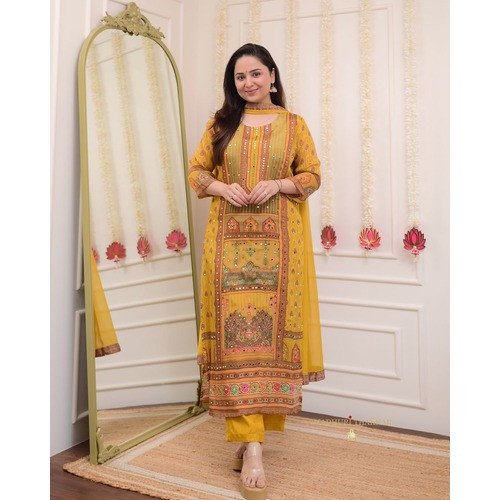 Digital Print Kurta Pant With Dupatta Set For Women