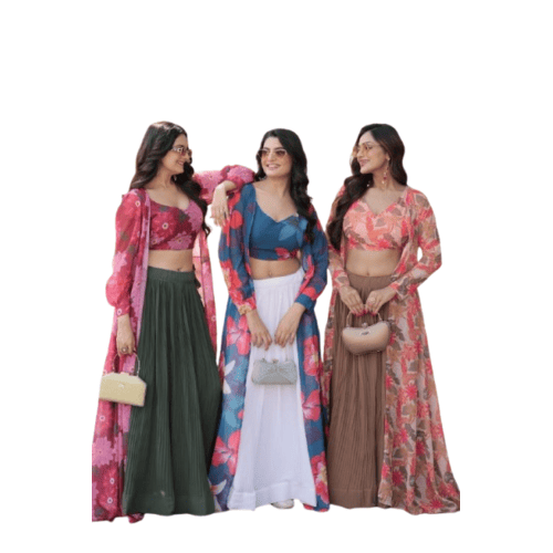 Shrug blouse  with lehenga for women