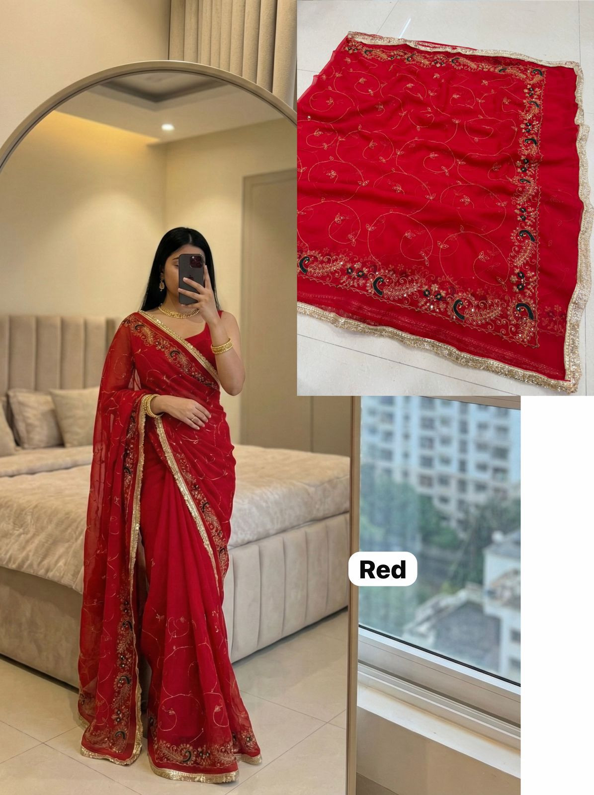 Premium Royal Georgette Darbari Saree with Elegant Sequin Work
