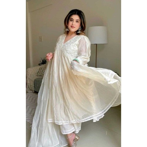WOMEN ANARKALI  KURTA WITH TROUSER AND DUPATTA