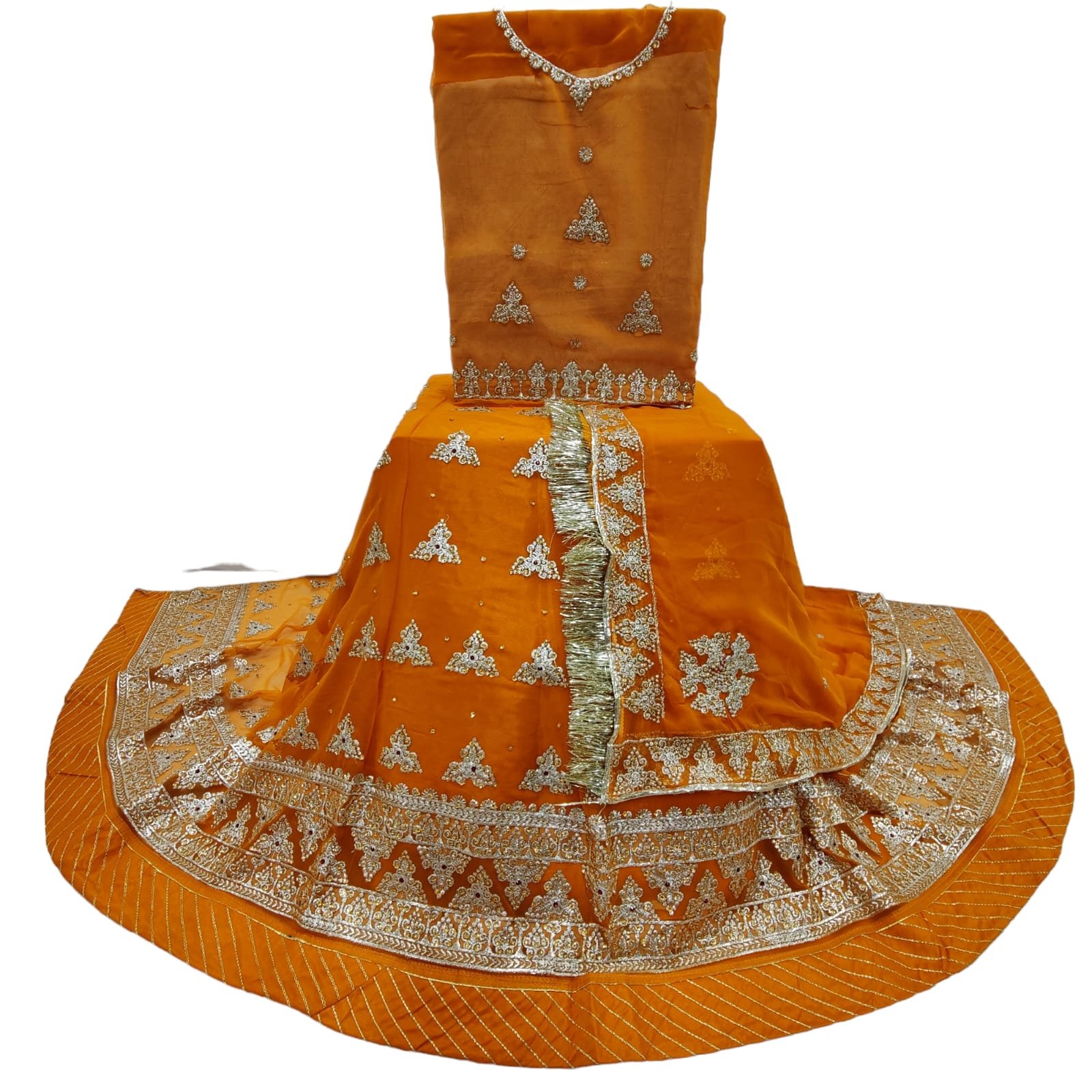 Heavy Royal Georgette Chapat Jari Work Rajputi Poshak