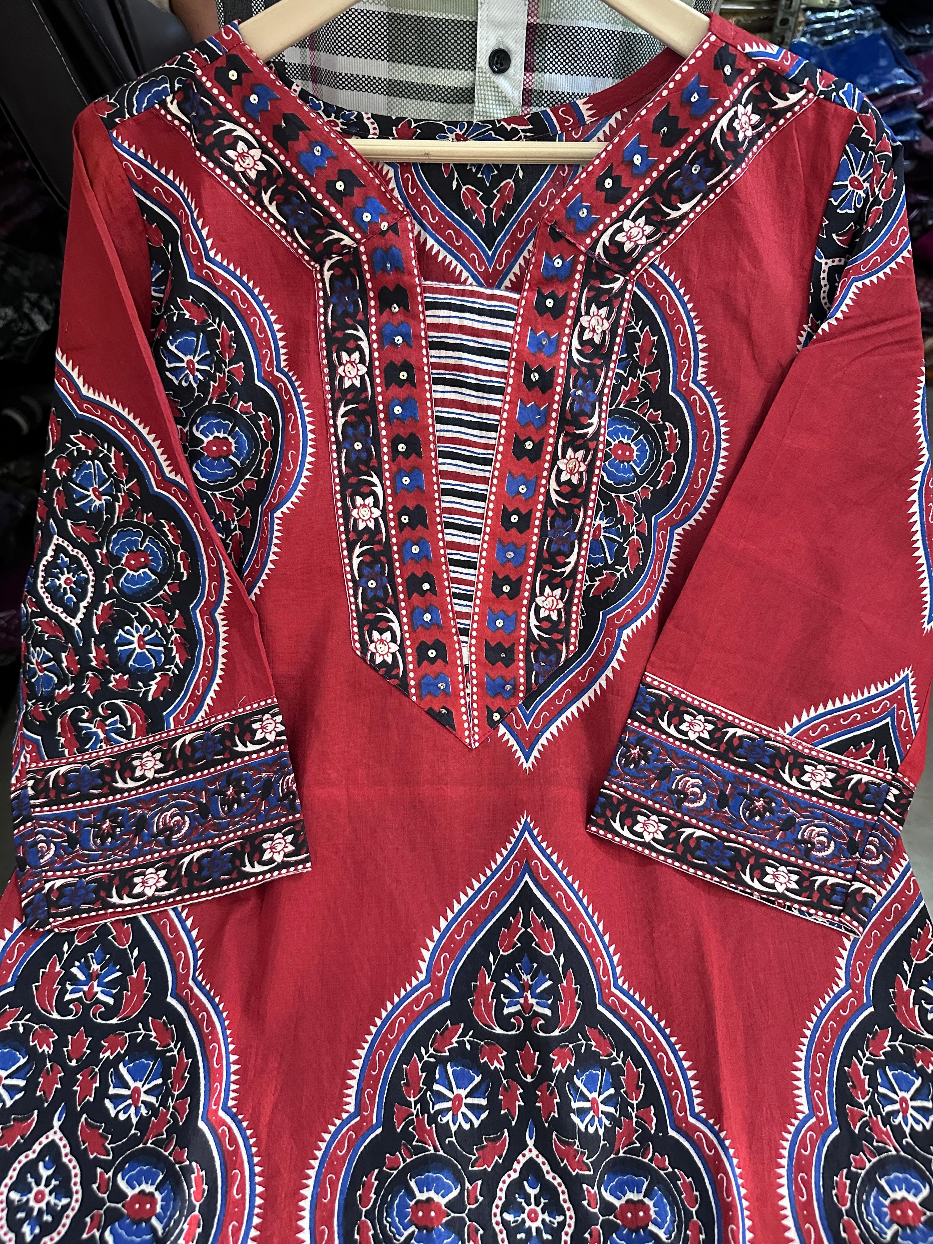 Premium Pure Cotton Kurti with Pant Duppta Set