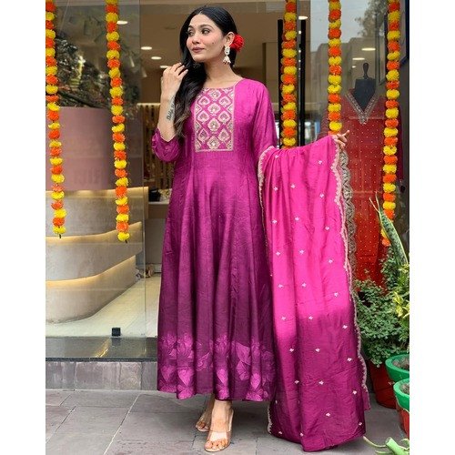 Crafted from Anarkali Flared Kurti Pant Dupatta Set