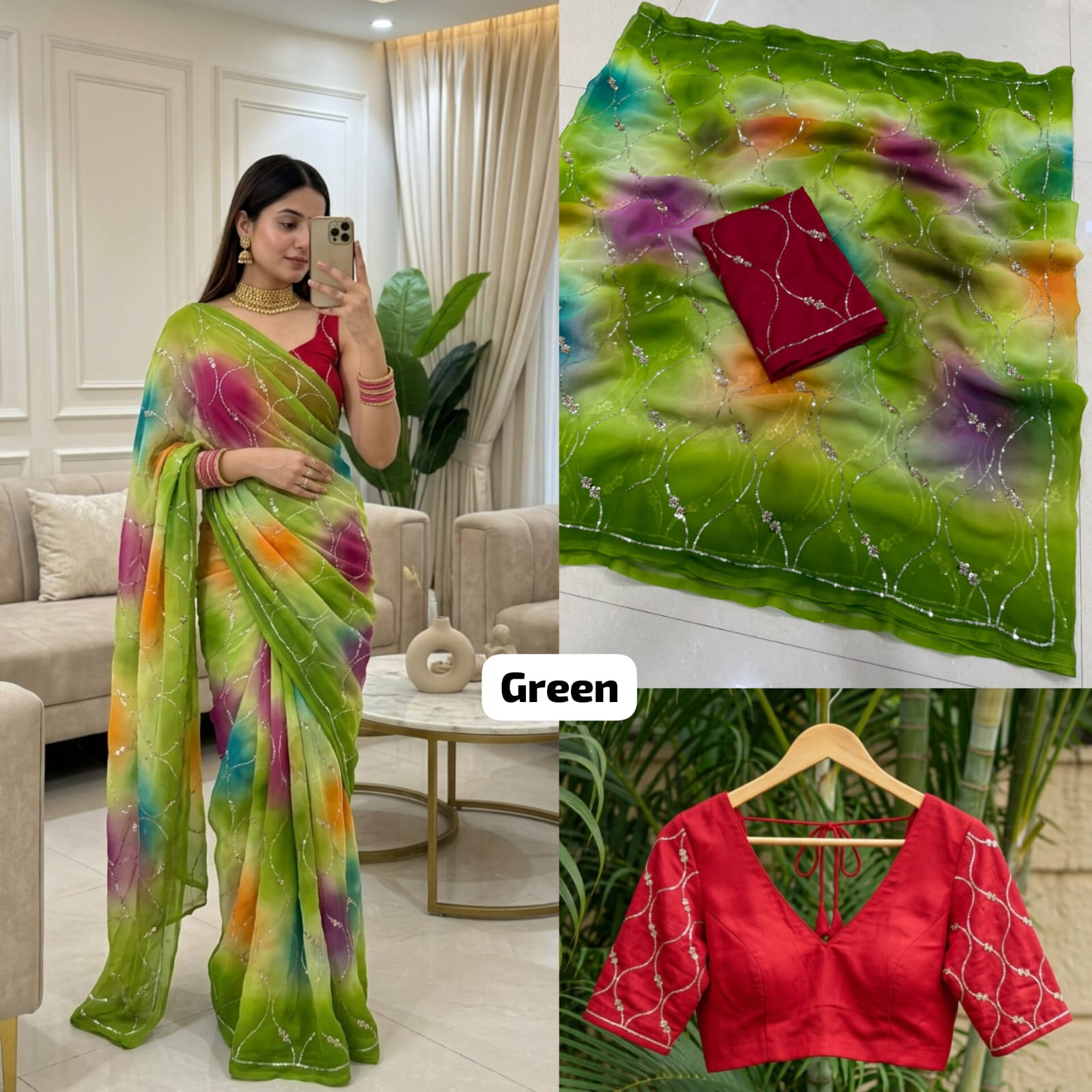 Premium Royal Georgette Darbari Saree with Original Bits & Sequence Work