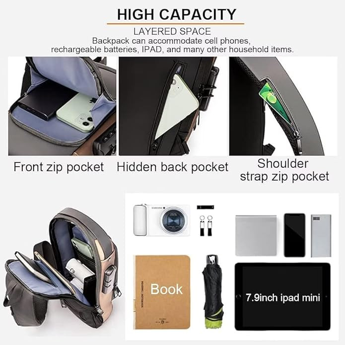 Waterproof Crossbody Sling Bag For Men Women