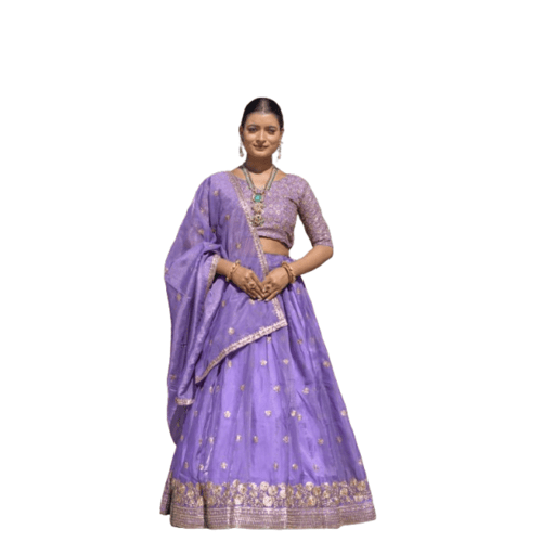 Purple colour lehenga for women