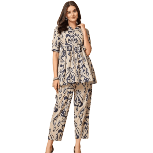 Women cotton printed night suit for women