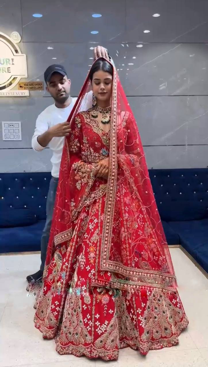 4-Meter Flared Lehenga with Dual Dupatta