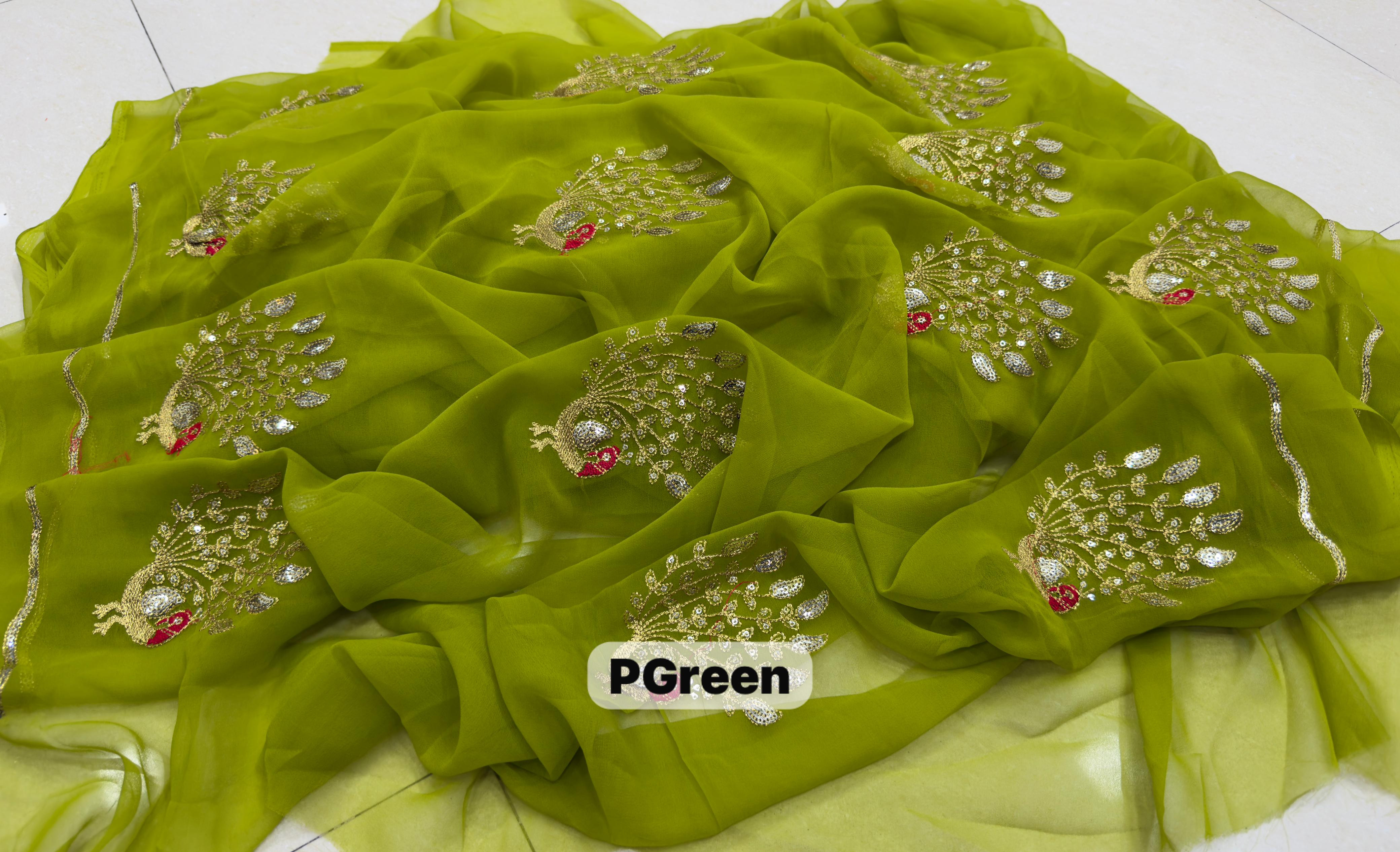 Royal George Darbari Saree with Elegant Sequence Work (5.50 Mtr)