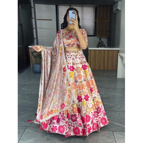 Boho Bloom: Printed Lehenga with Contemporary Flair