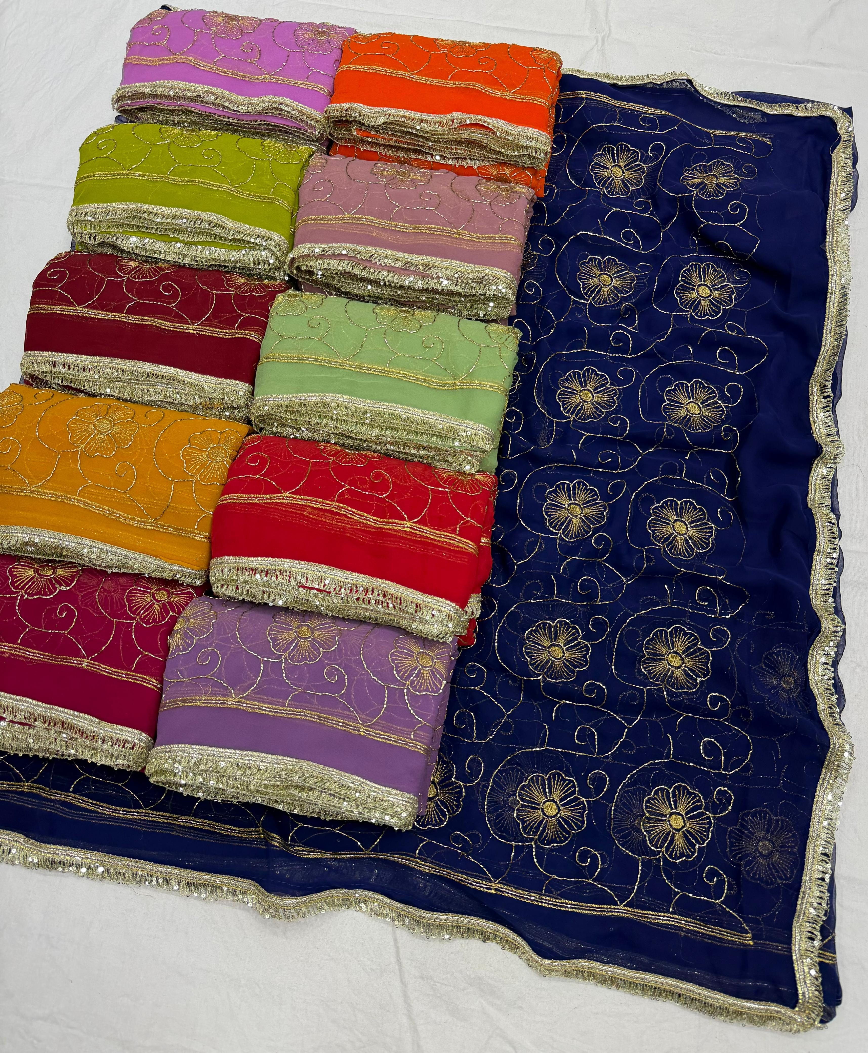 Premium Royal Georgette Saree - Luxurious Silk Blend, Elegant Drape