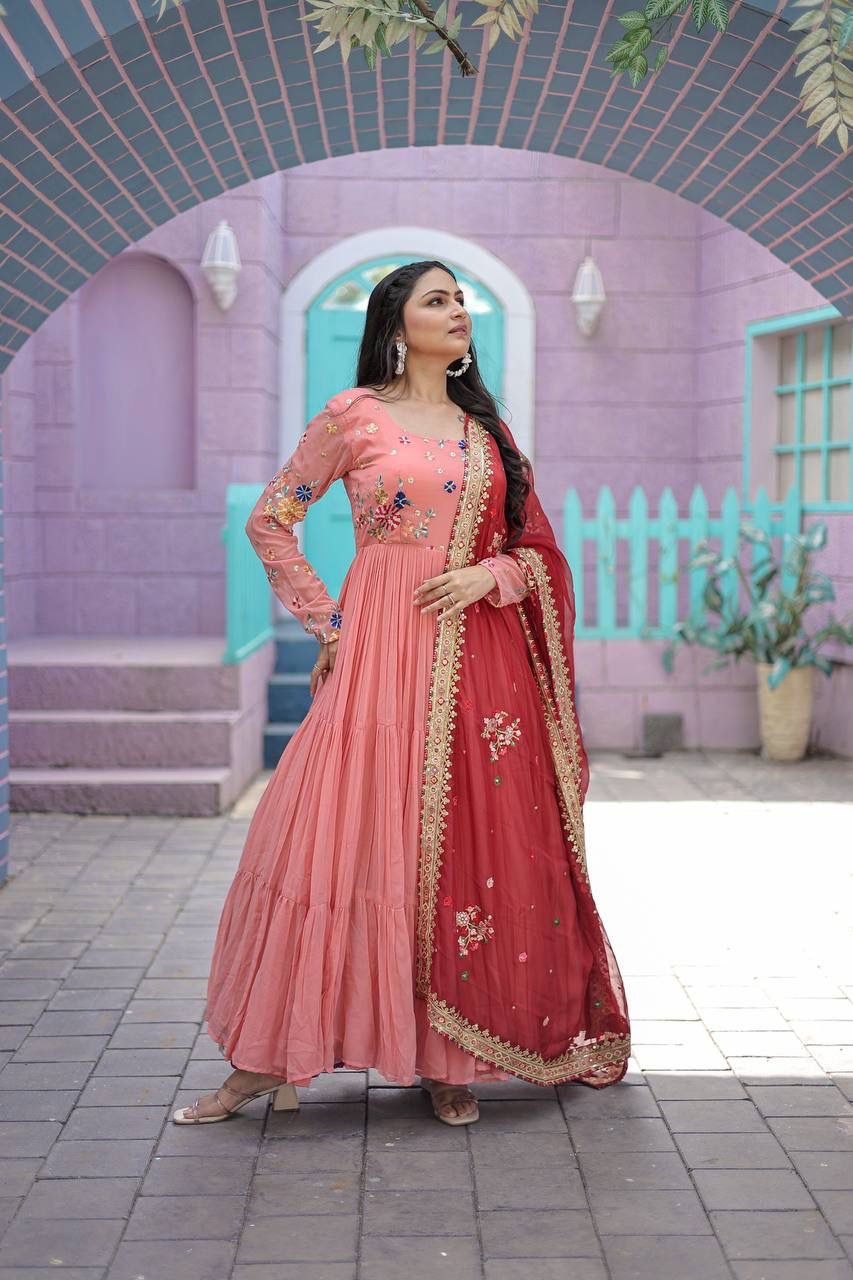 Designer Faux Georgette Gown