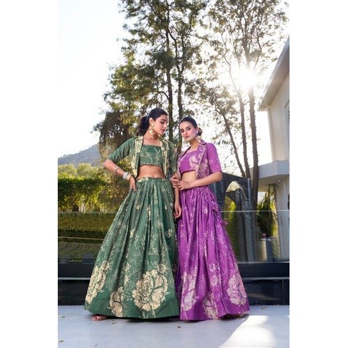 FLOWER PRINT  WEDDING LEHENGA
