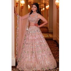 Real Mirror Embroidery Lehenga with Heavy Sequins Work | Soft Butterfly Net | Cancan & Double Canvas Patta