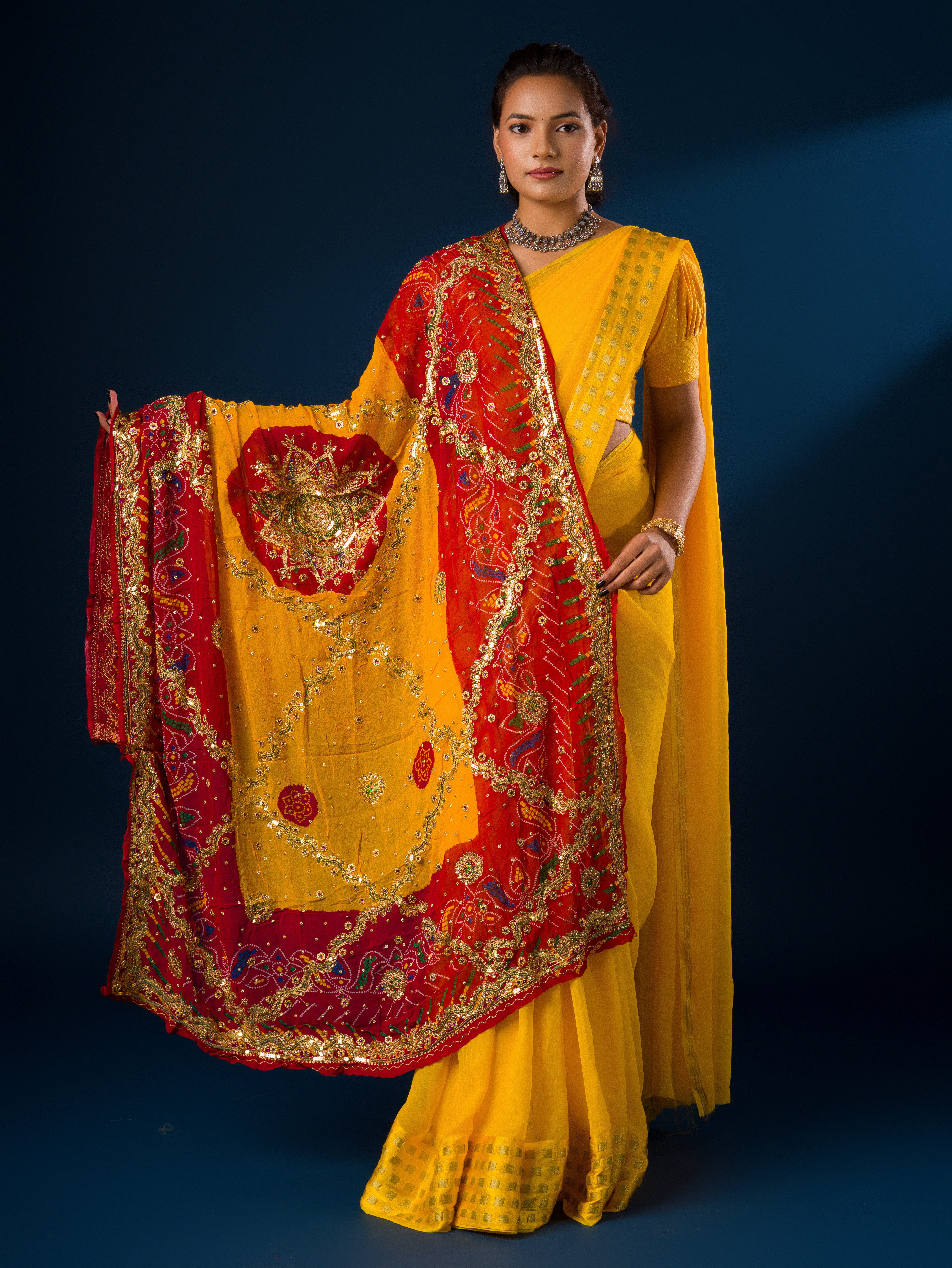 Latest Pure Georgette Rajasthani Chunri Dupatta (Pomcha)