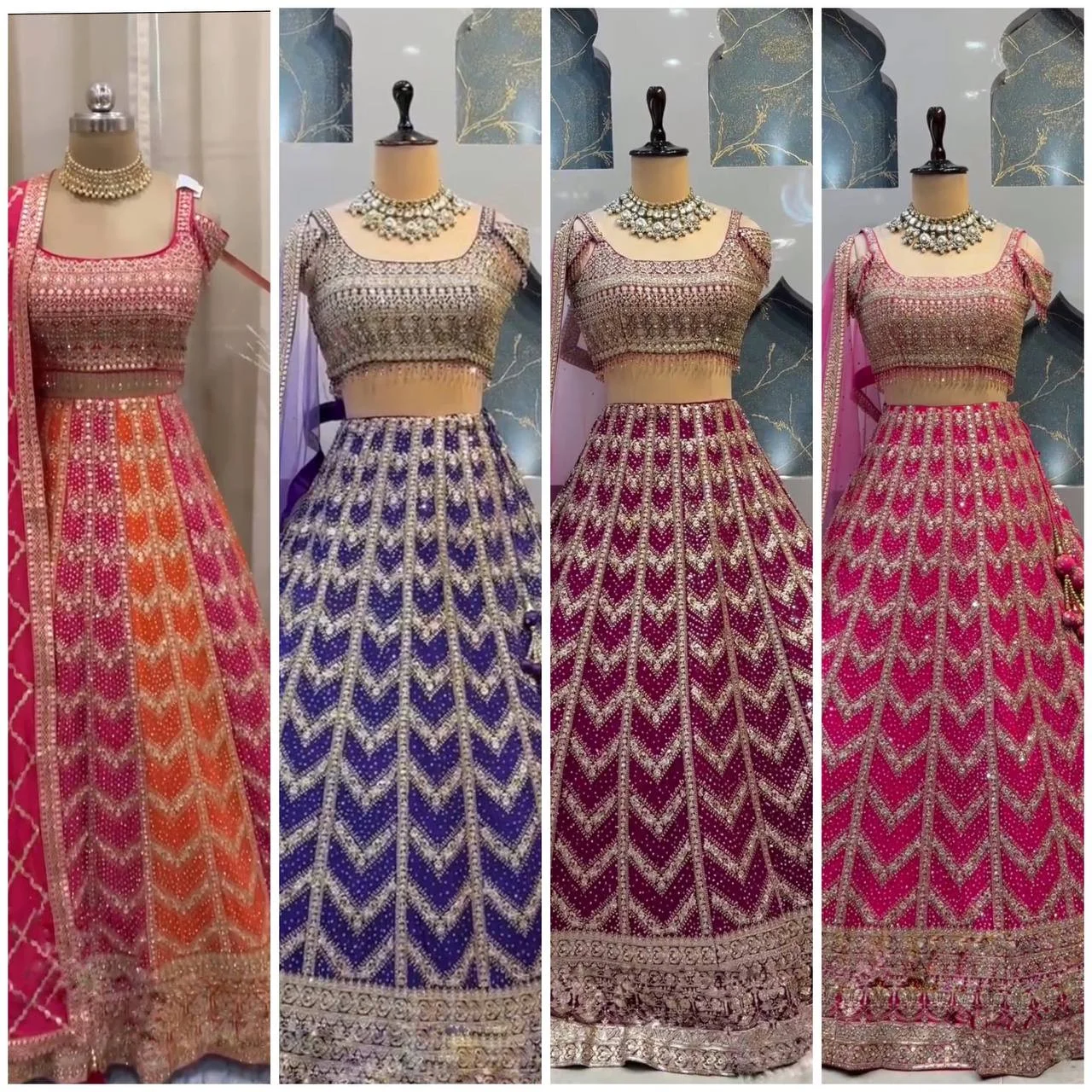 4-Meter Flared Fox Georgette Lehenga with Can-Can & Canvas Layers – Glamorous & Comfortable