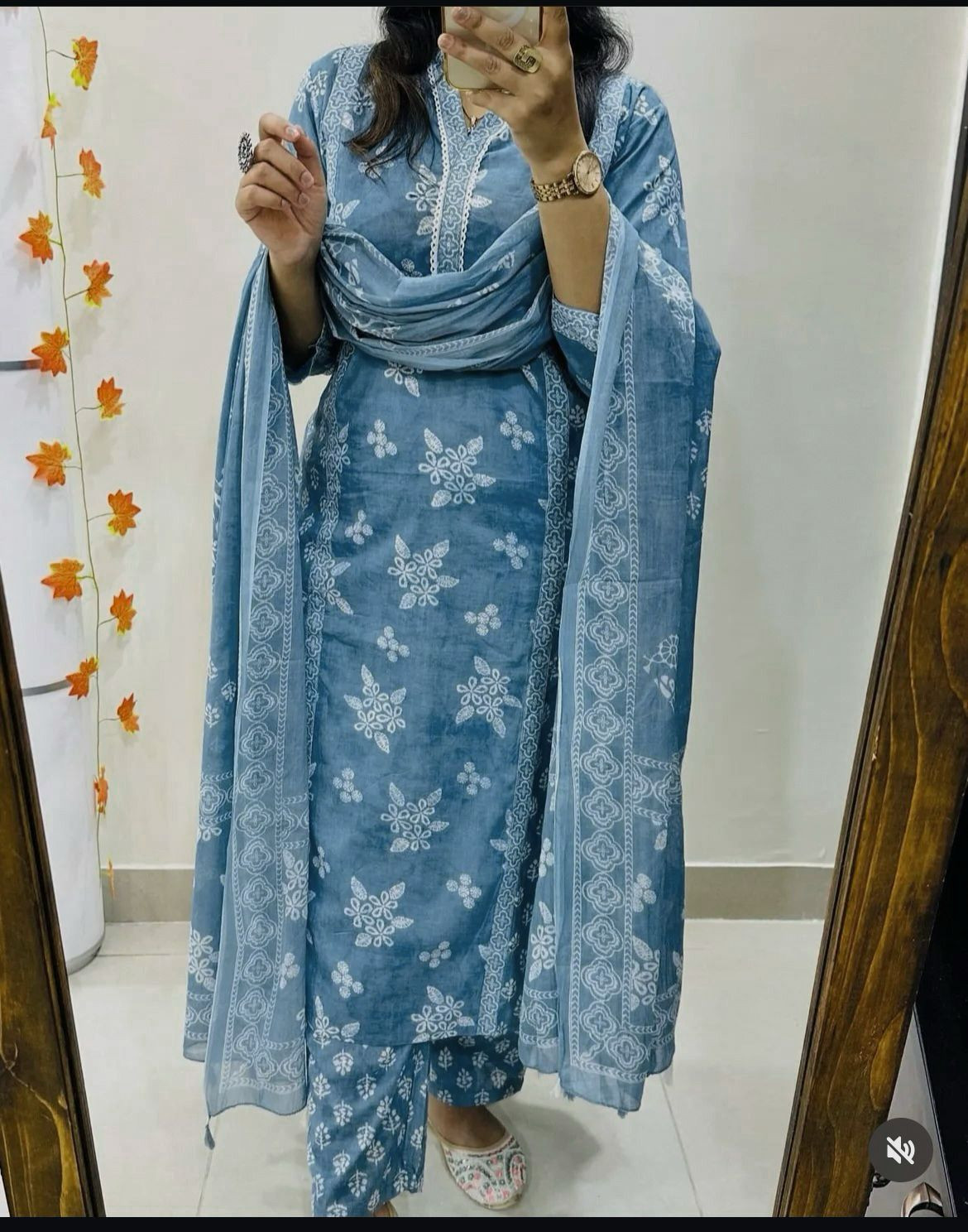 Dsigner Festive Wear Frock Style Kurti With Pattern Pant Set