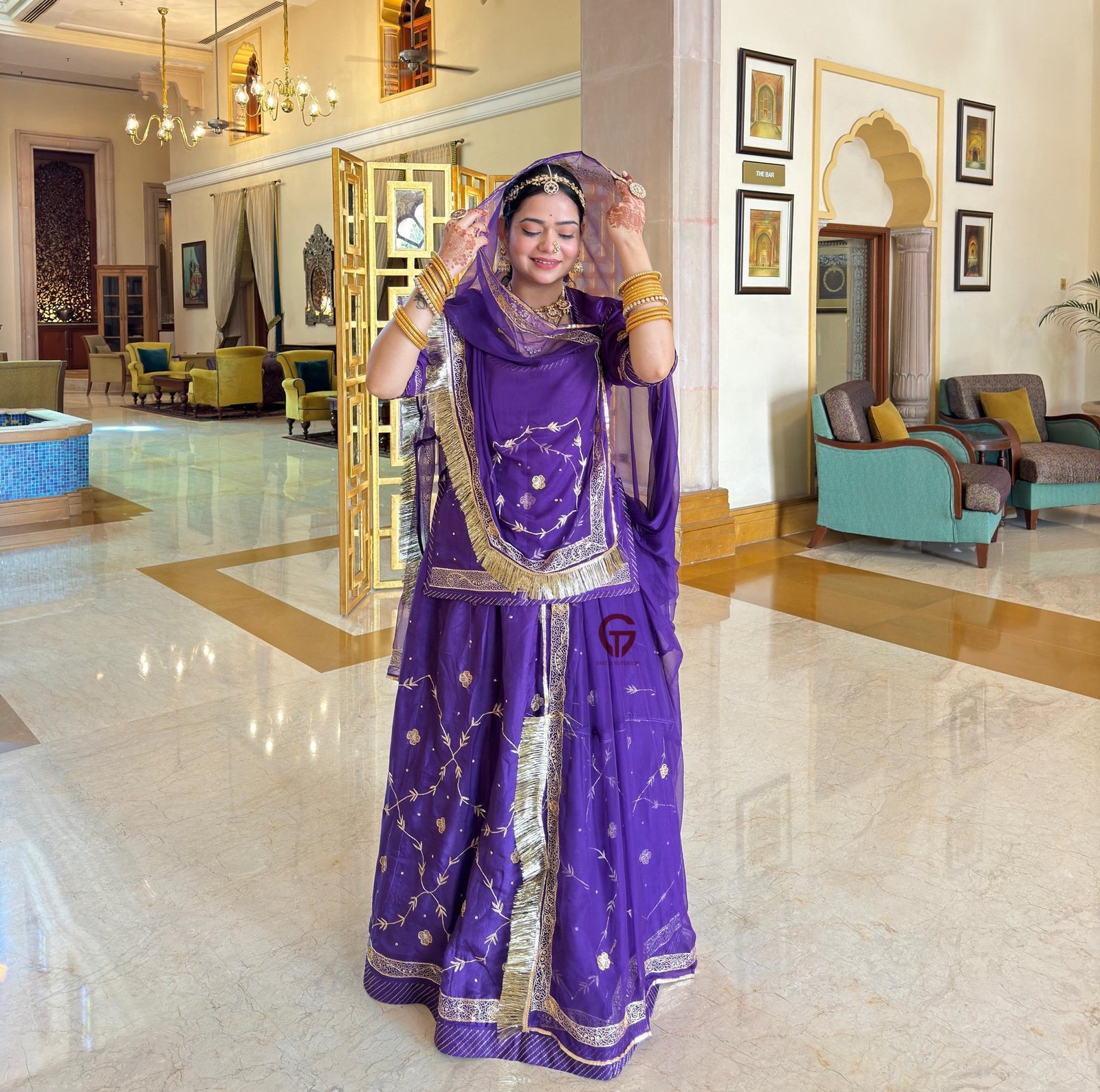 Touch resham dabka kundaan rajputi poshak
