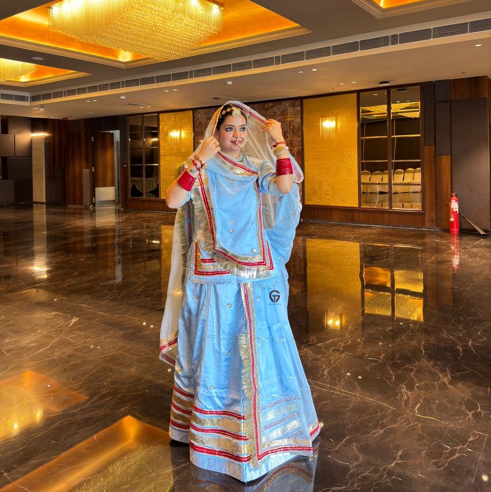 Branded Satan With Gota Patti And Laffa Sikkiya Combine  Rajputi Poshak