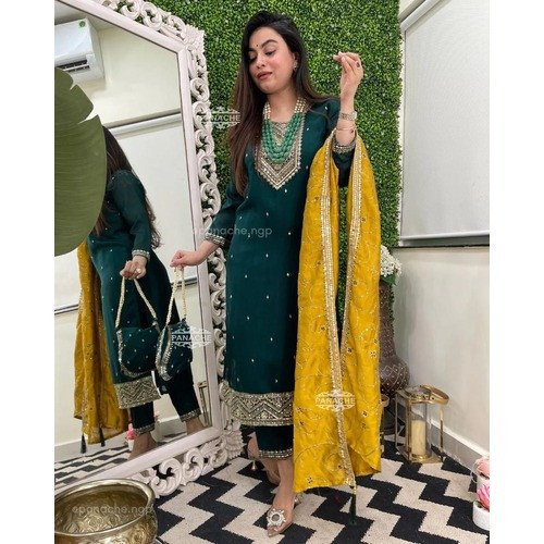 Presenting Beautiful Heavy Designer Festive Wear Kurti Pant And Duppta  For Women