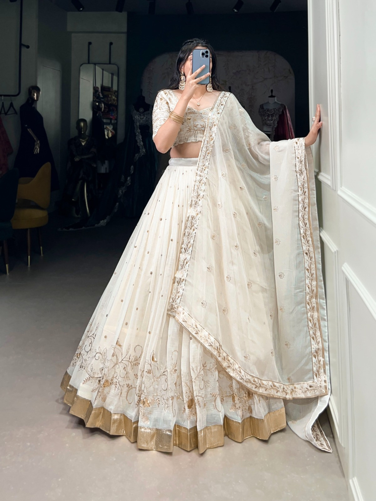 Elegant White Lehenga Choli Set