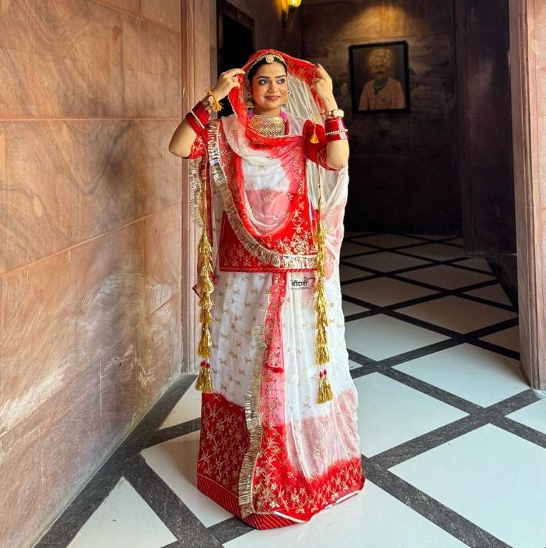Harmony in Elegance: The Organza Fag Suit with Hamrahi Odhna(semi stich)
