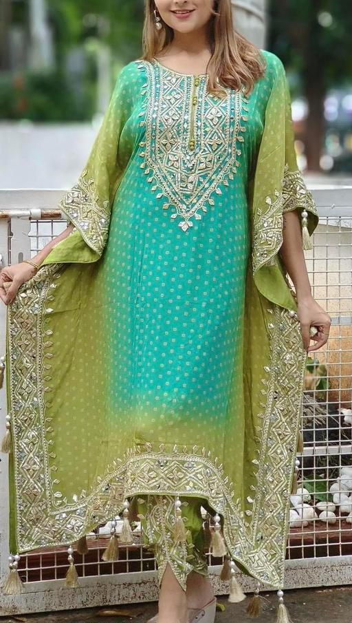 :Beautiful Bhandani Printed Kaptan Dhoti  Kurta Set For Women