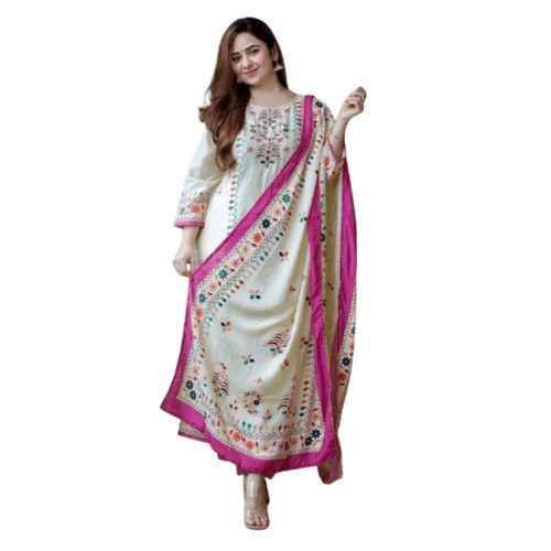 Reyon print kurta with duptta or pant for women