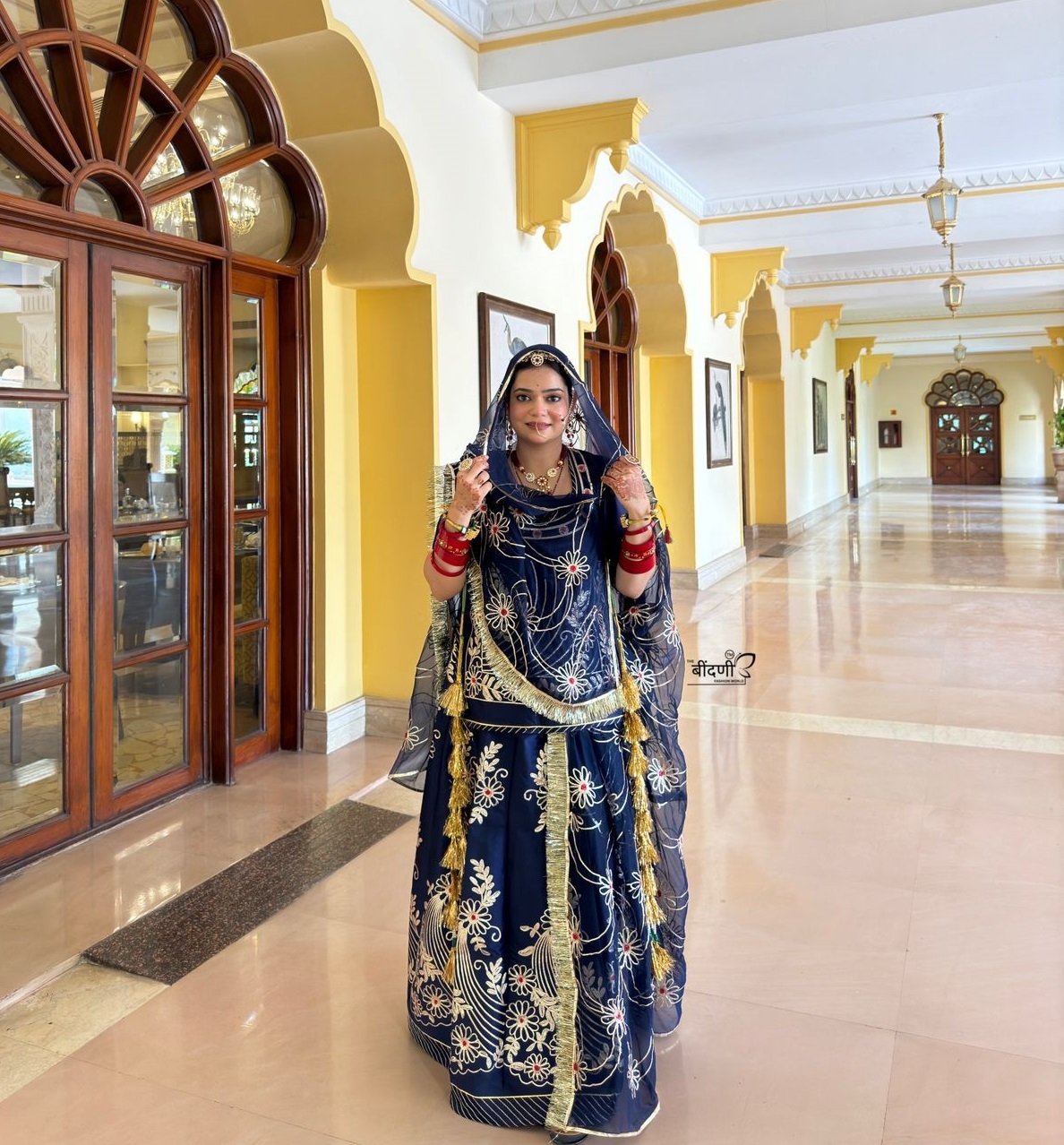 Heavy Satin Suit Poshak With Gota Sikkiya And Sequence Work In Blue Colour