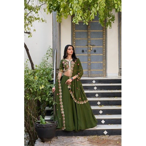 GREEN LEHENGA FOR MEHNDI