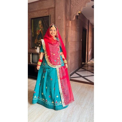LATEST SPECIAL ROYAL RAJWARI  SPECIAL RAMA CLOUR RAJPUTI POSHAK FOR WOMEN