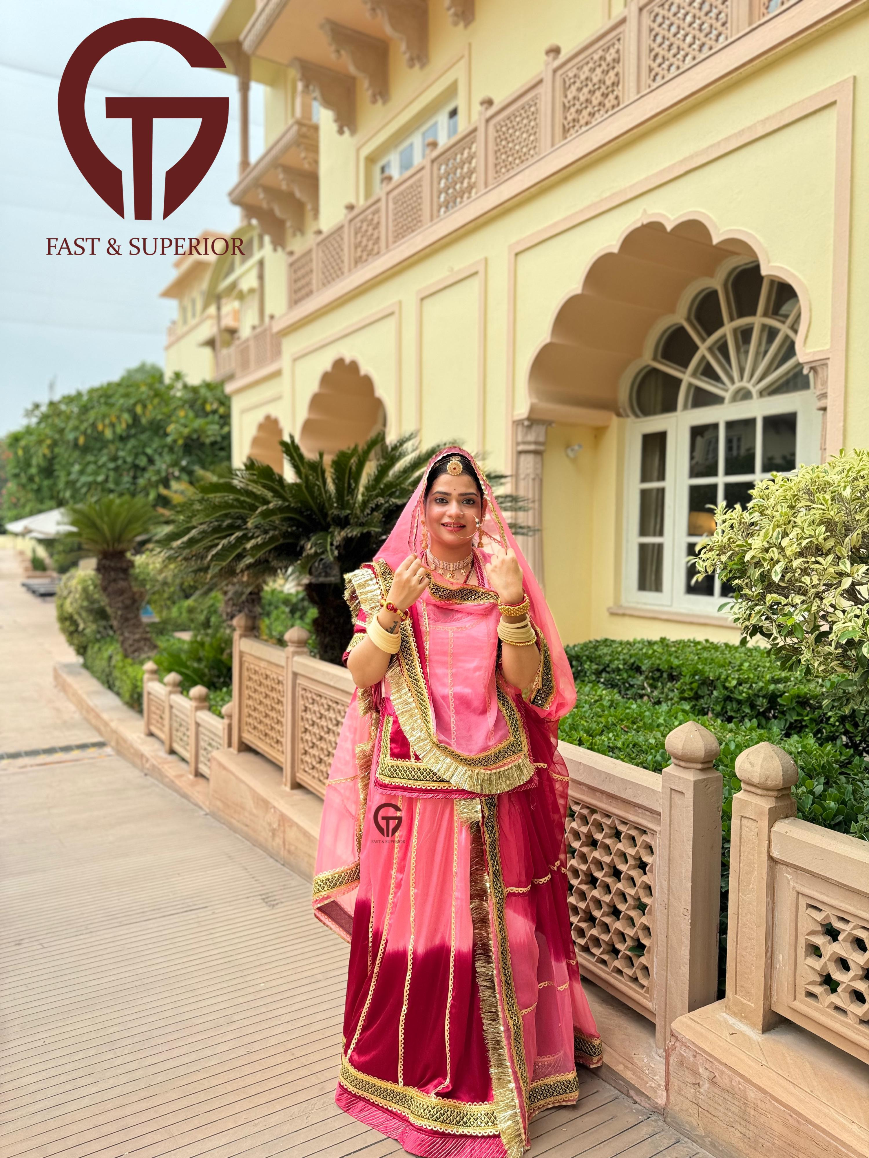 Branded Satin Fabric Gota Patti Loffa Sikkiya Rajputi Poshak