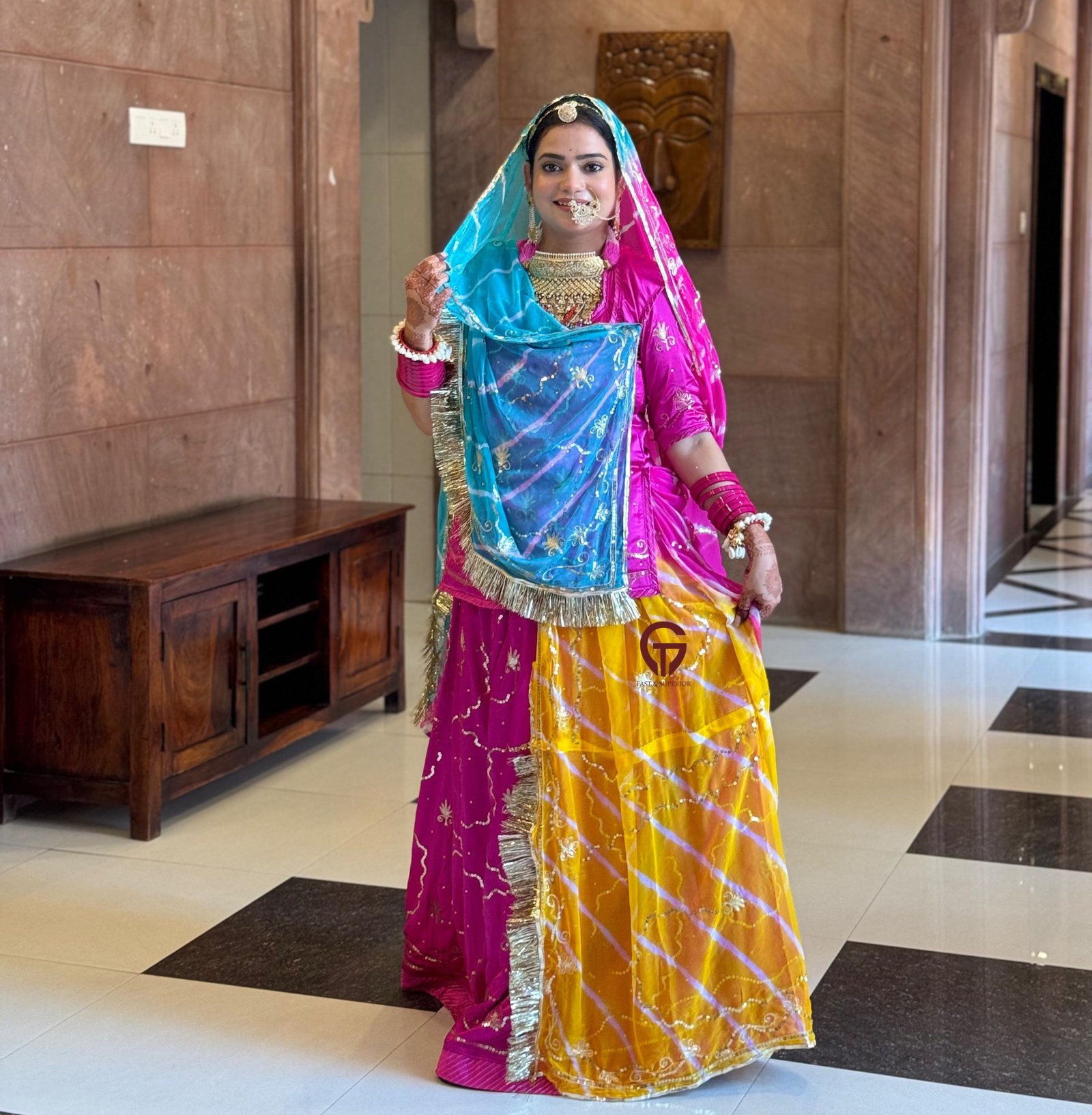 Tricolour Symphony:Satan Poshak Humrahi With Zari Tari Work