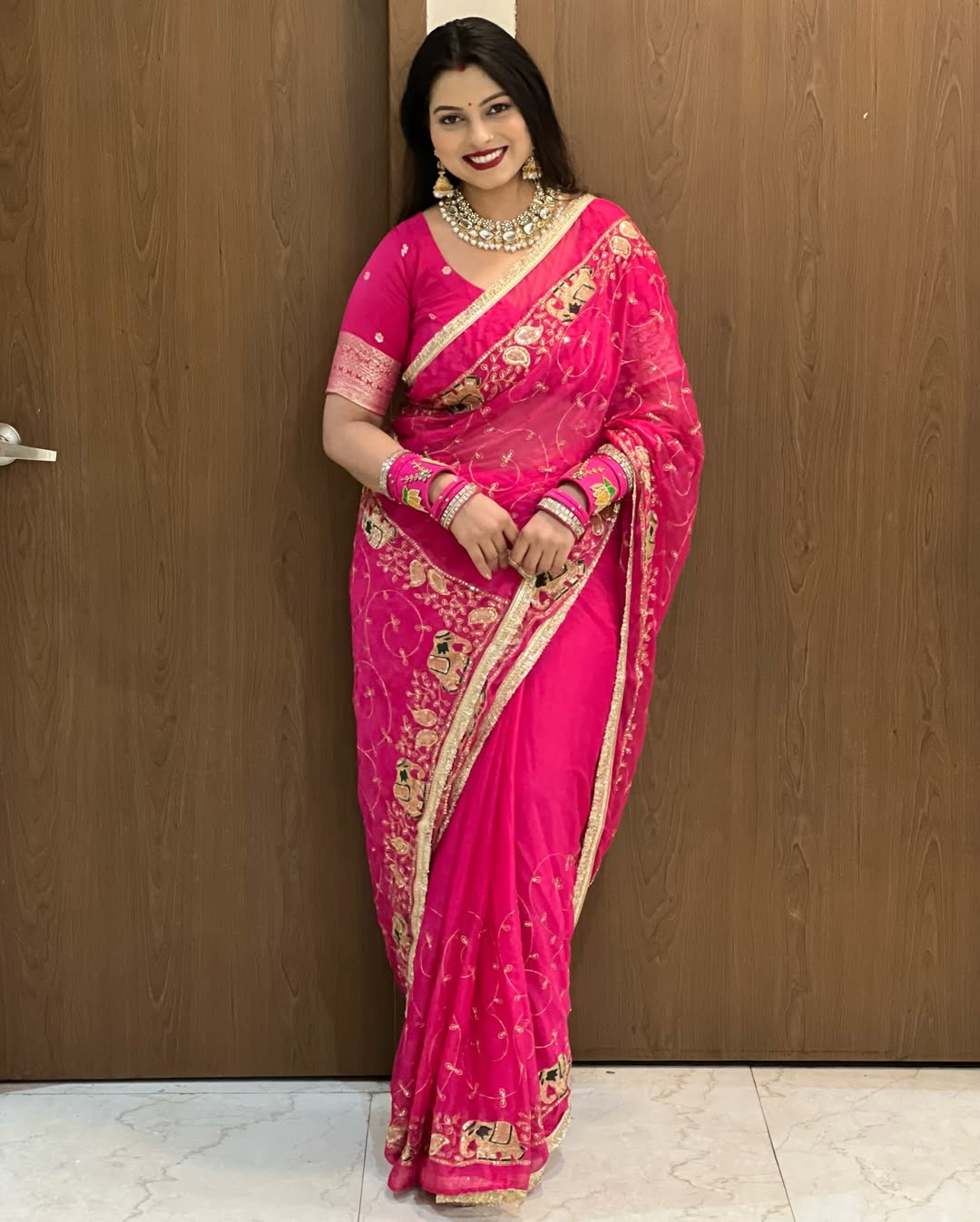 Premium Elephant Embroidered Royal Georgette Rajputi Saree