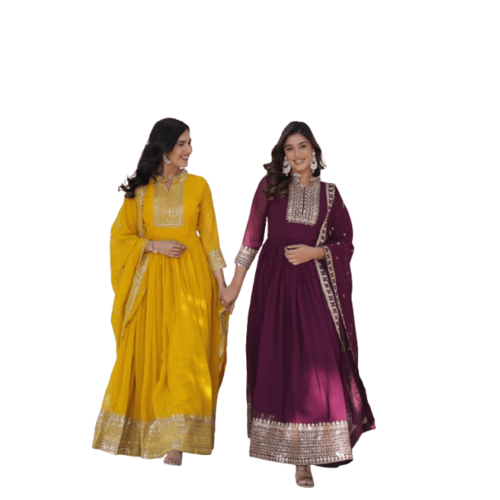Flaired anarkali suit sets for women