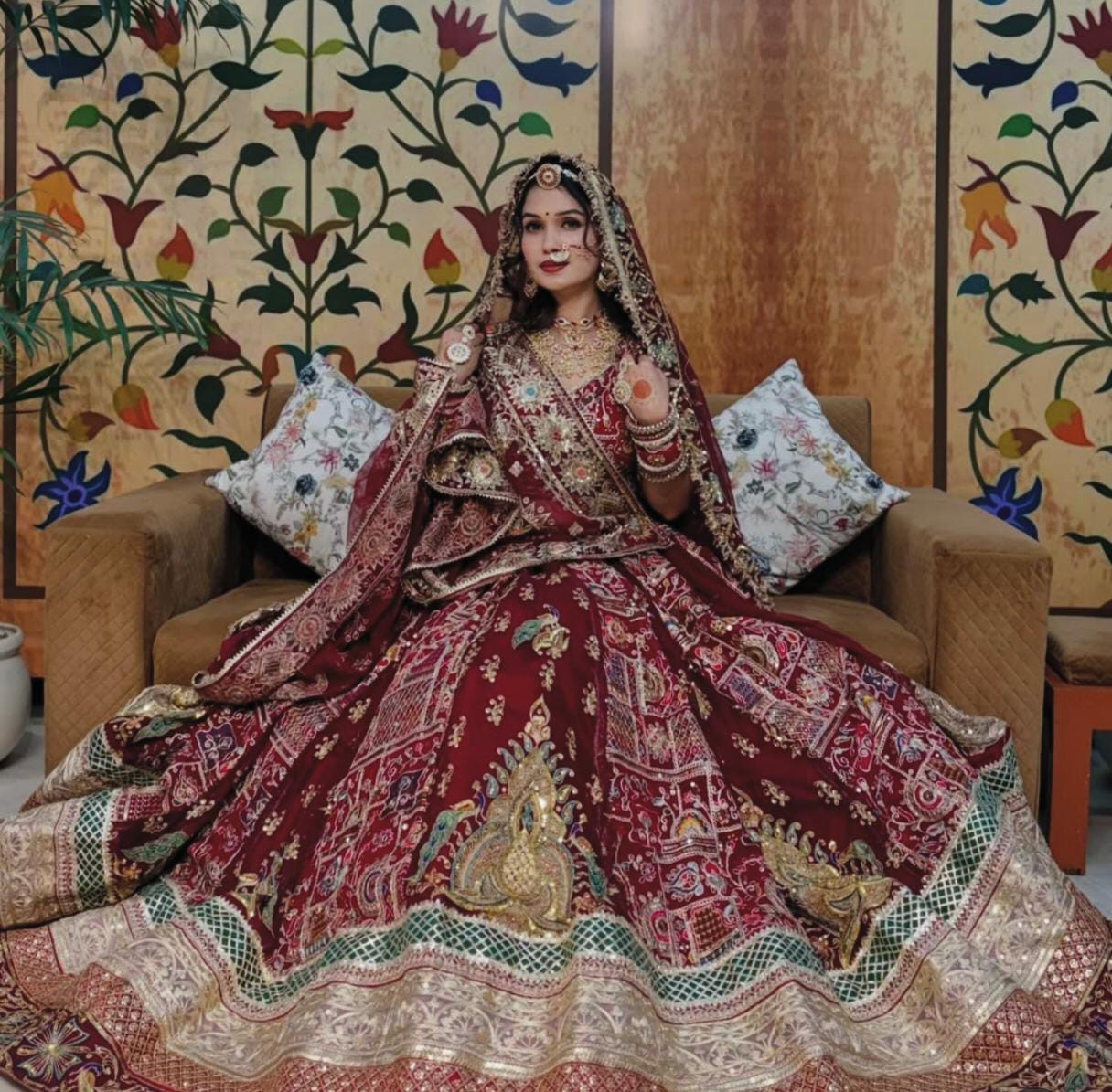 Boutique Range Vintage Rajasthani Poshak with 4 Meter Heavy Gher