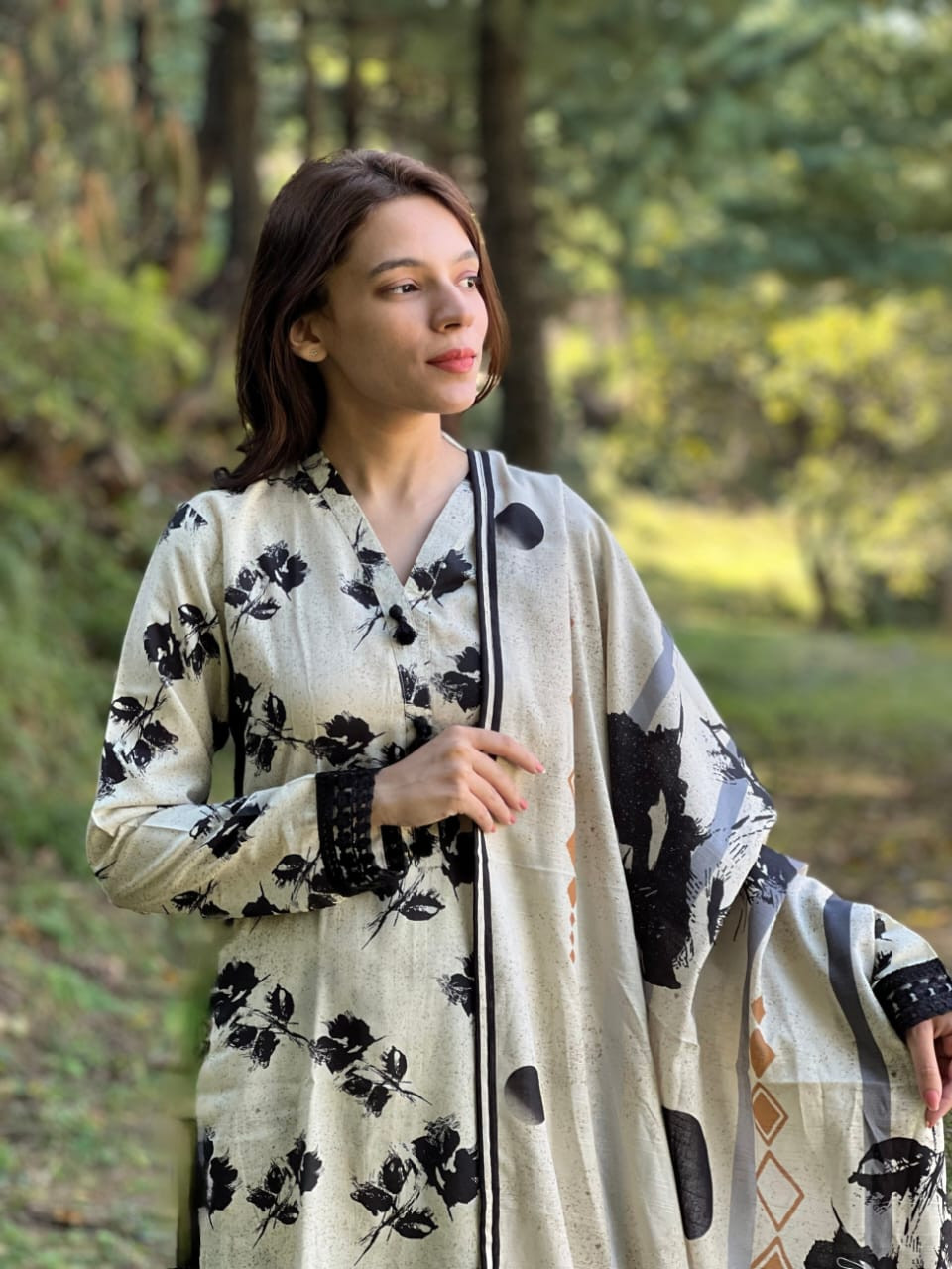 Elegant Everyday Wear Pure Cotton Kurti with Pant & Mulmul Dupatta