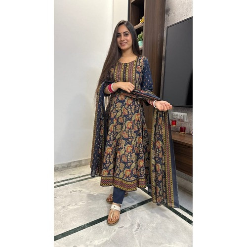 Women Printed  Anarkali Kurta Set