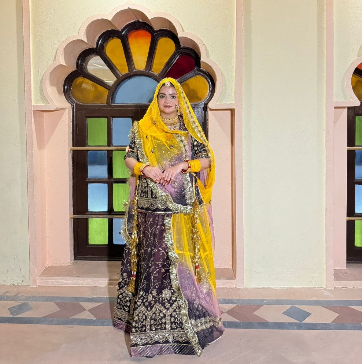 Dark Tissue Latest Design Partywear  Poshak With Sequence And Codding Work