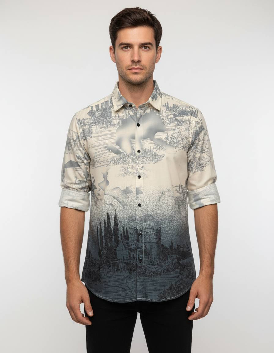 Men’s Exclusive Cotton Linen Full-Sleeve Shirt