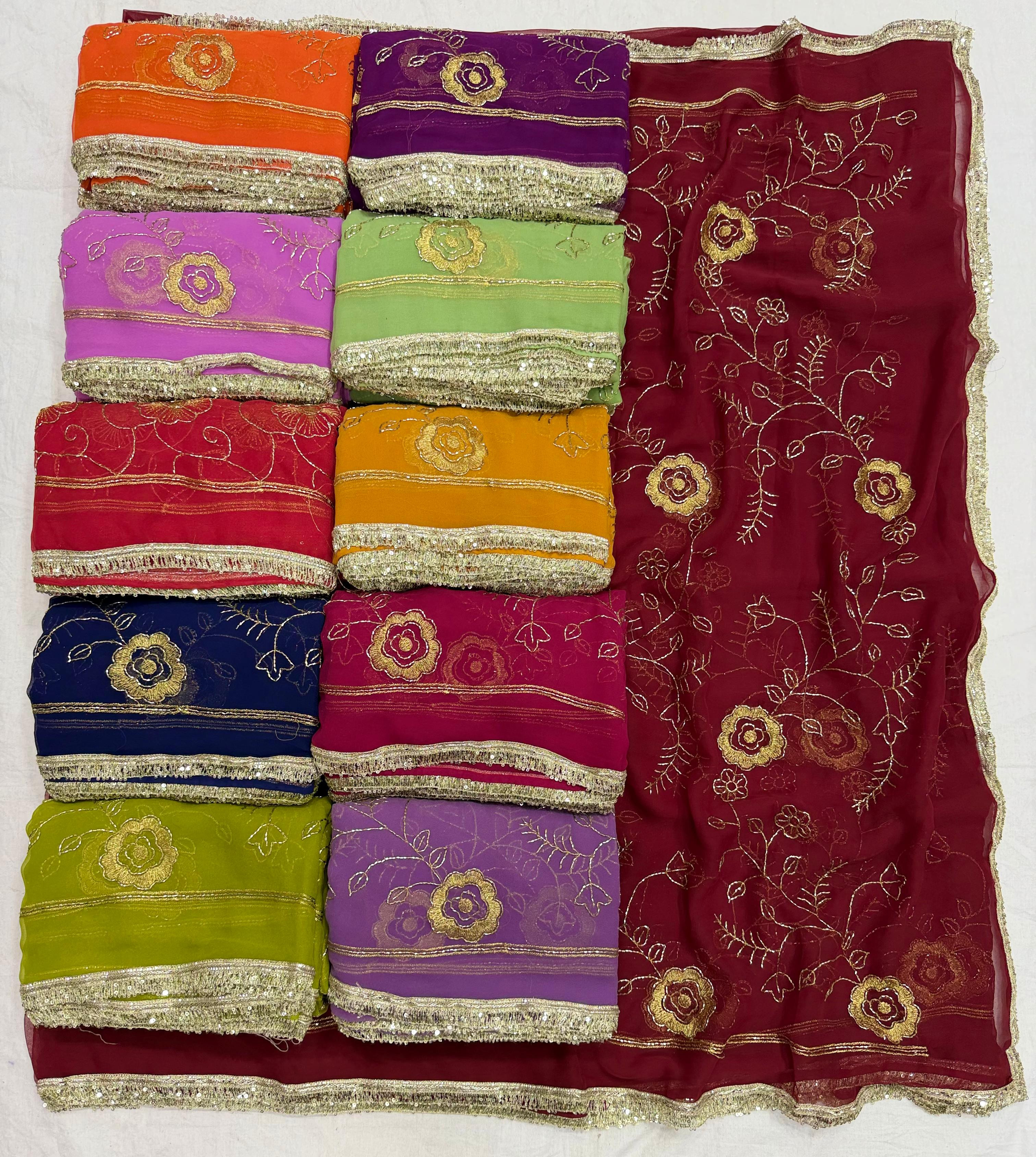 Trendy Orange Rajputi Silk Saree with Golden Zari Work - Festive & Wedding Wear
