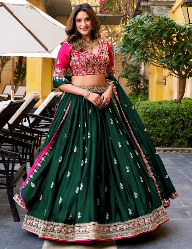 Green Victoria Lehenga