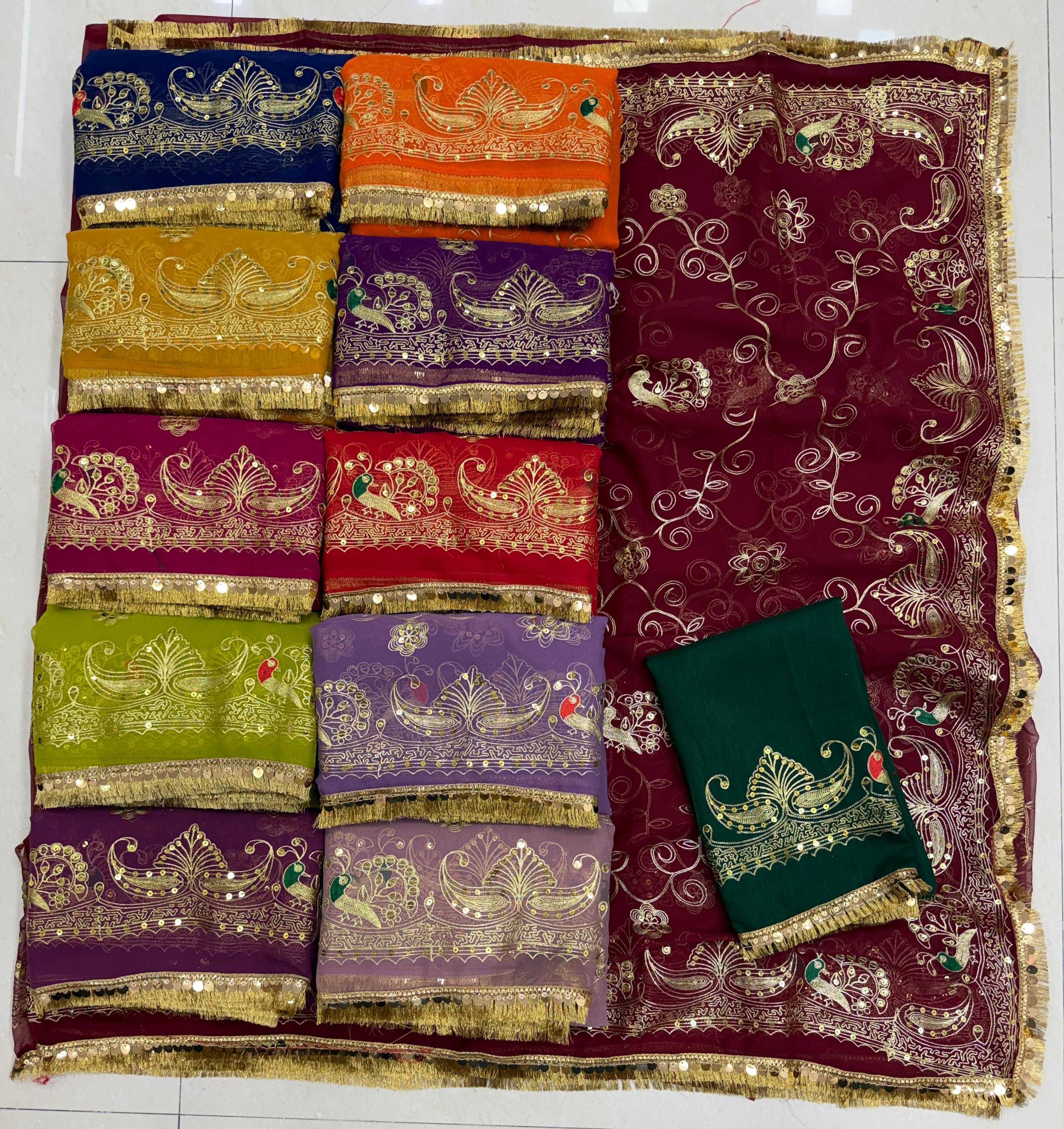 Royal Georgette Rajputi Saree with Kasab Sequins Work