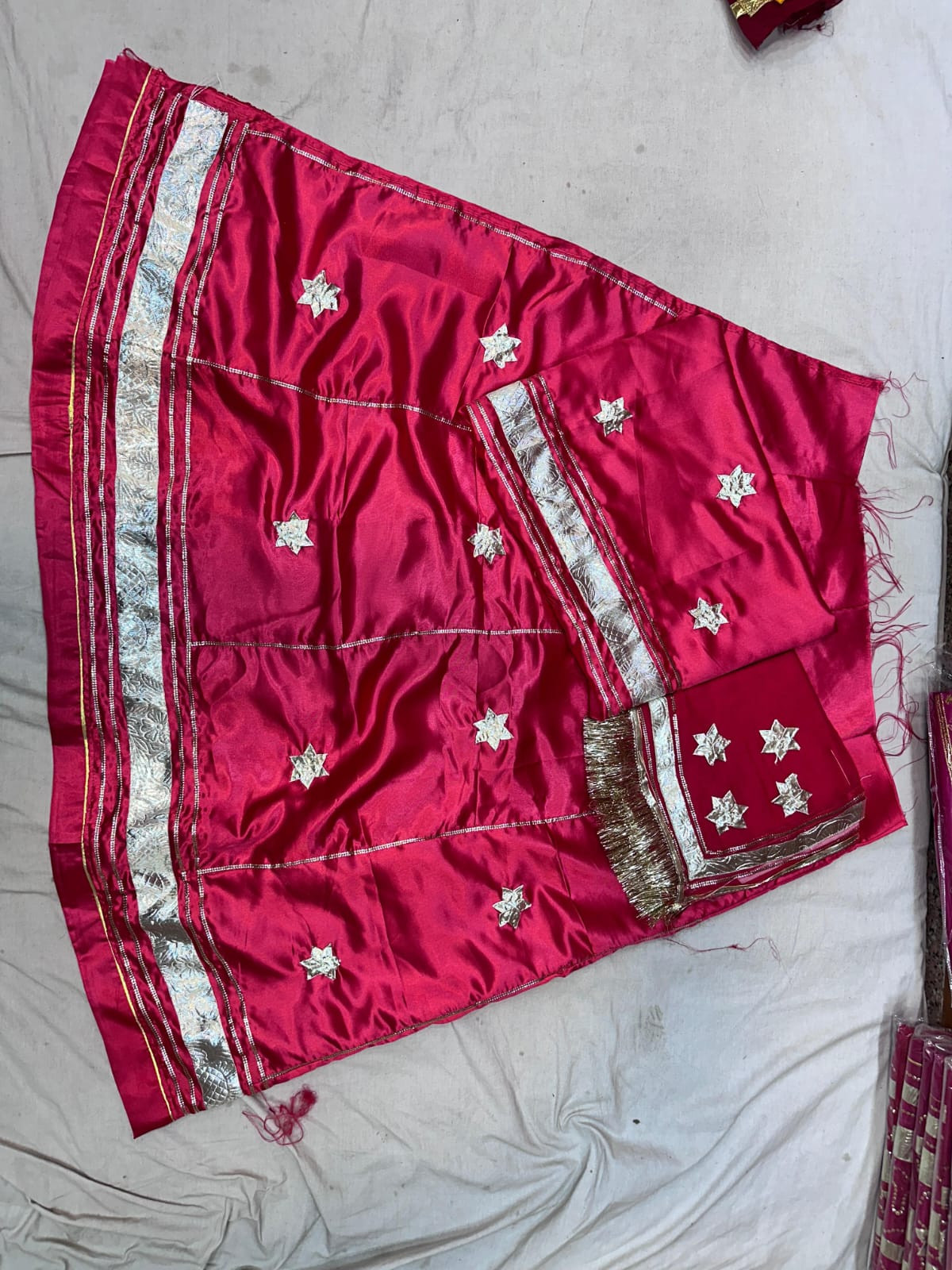 Gota Patti Handwork Satin Poshak with Hamrahi Odhna | Traditional Rajasthani Lehenga Kurti Set