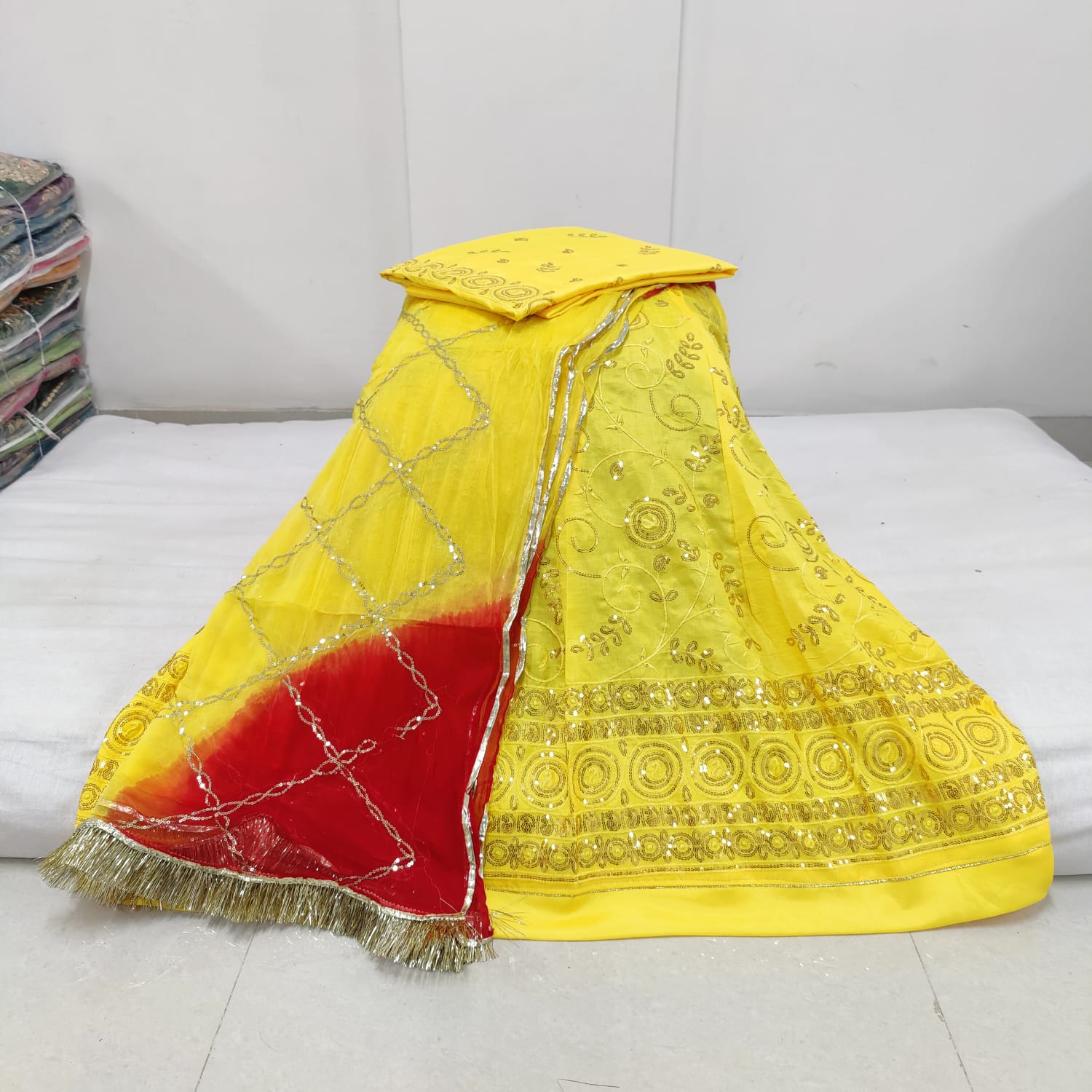 Heavy Crep shaded New Rajputi Dress