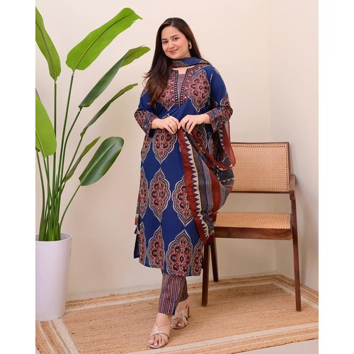 Premium Pure Cotton Kurti with Pant Duppta Set