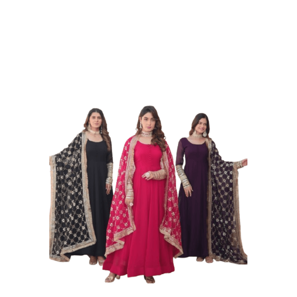 Gown dupatta set for women