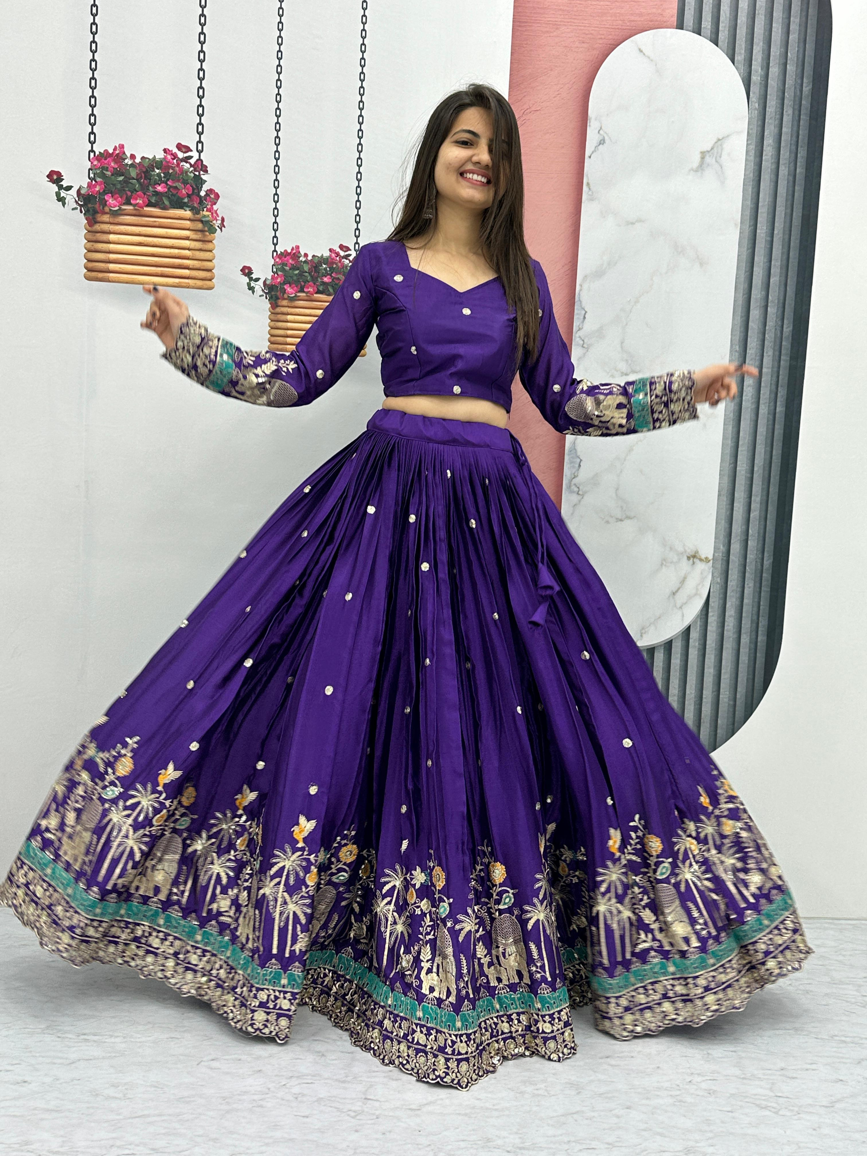Heavy embroidery lehenga with blouse for women