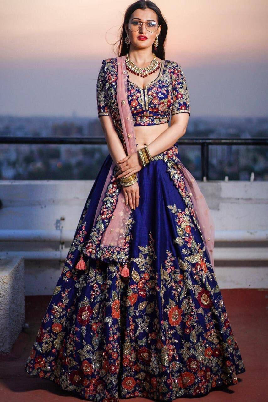 Mono Satin Silk Embroidered Lehenga – 12 Kali, 3 Meter Flare with Cancan & Canvas Patta