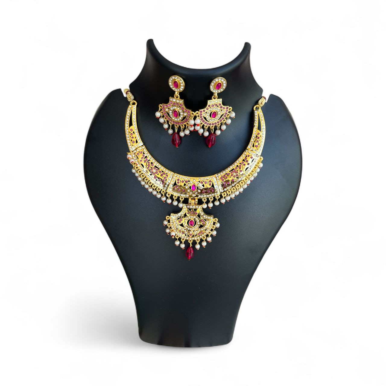 Traditional Indian gold- Look necklace and earring set